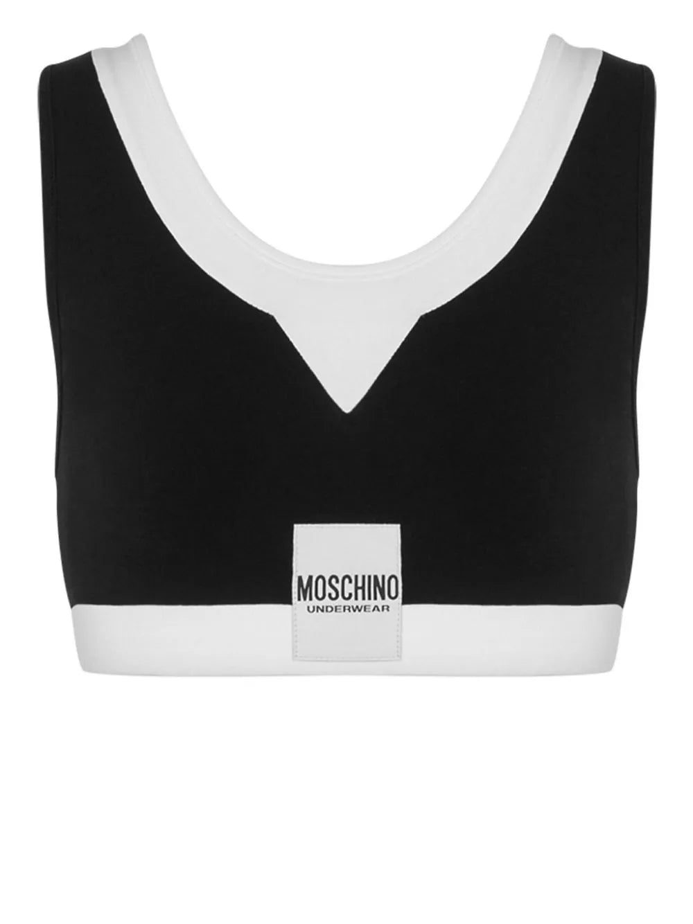 Moschino logo-appliqué layered bra