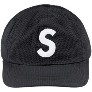 Supreme logo-embroidered seersucker baseball cap