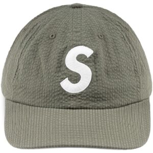Supreme logo-embroidered seersucker baseball cap