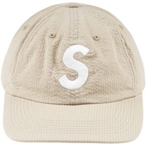 Supreme logo-embroidered seersucker baseball cap