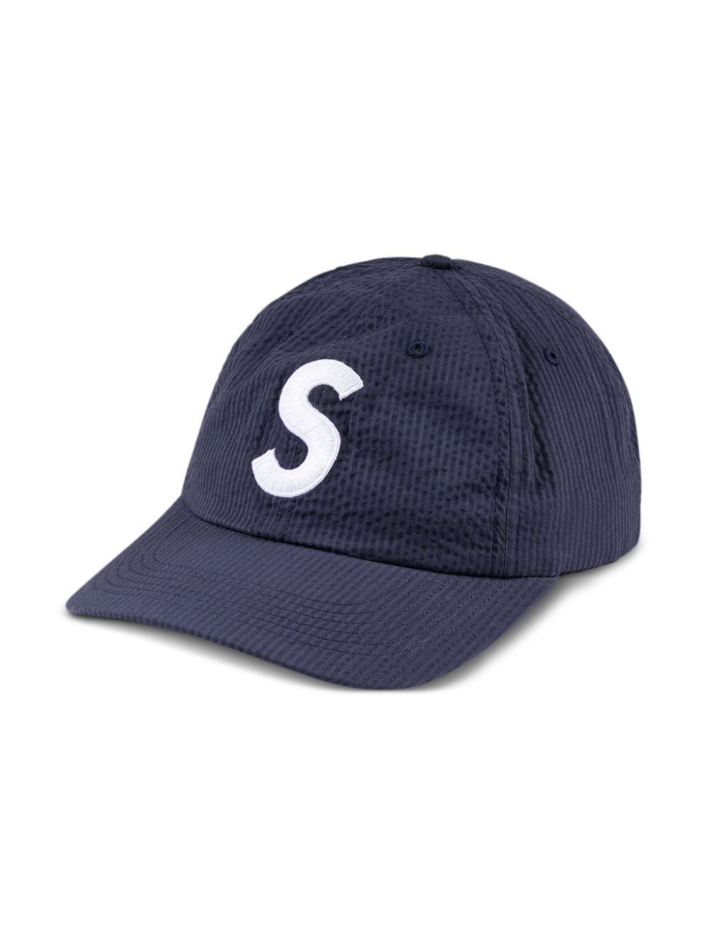 Supreme logo-embroidered seersucker baseball cap - Image 3