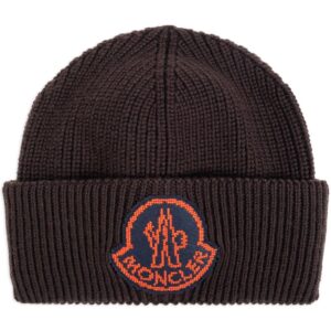 Moncler logo-patch wool beanie