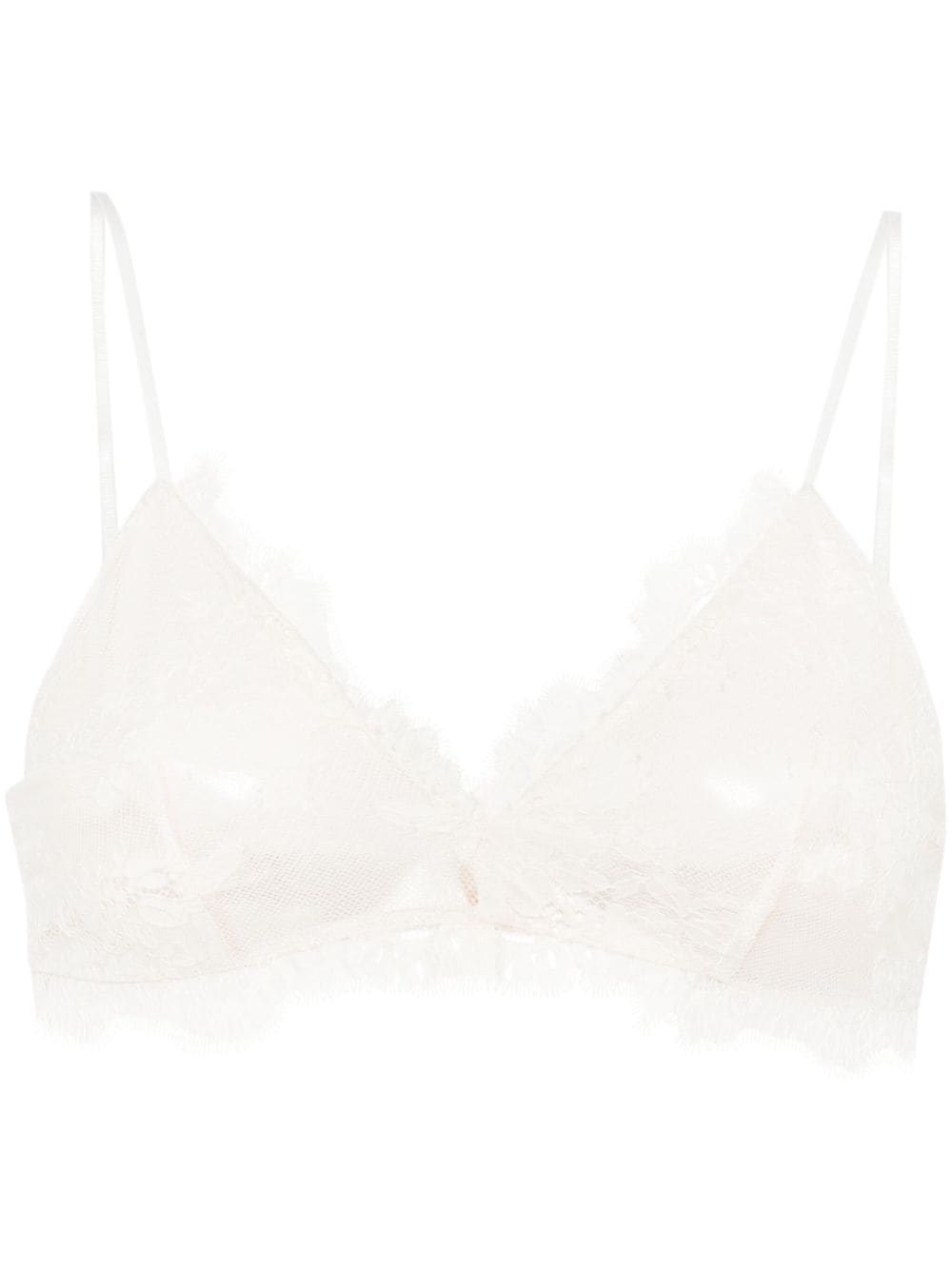 Semicouture scallop-edge lace bra