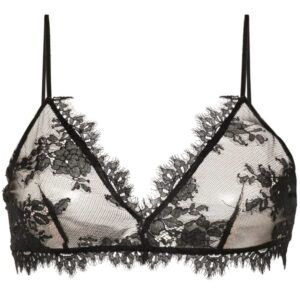 Semicouture  scallop-edge lace bra