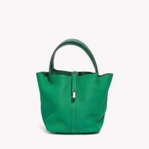 Hermès Picotin Touch 22 MM in Menthe and Vert Jade Clemence and Matte Alligator bag