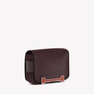 Hermès Geta Shoulder Bag in Rouge and Cuivre Chèvre Mysore with Palladium Hardware bag