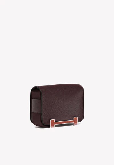 Hermès Geta Shoulder Bag in Rouge and Cuivre Chèvre Mysore with Palladium Hardware bag