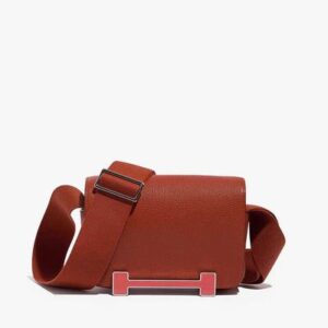 Hermès Geta Shoulder Bag in Cuivre and Rose Texas Chèvre Mysore with Palladium Hardware bag