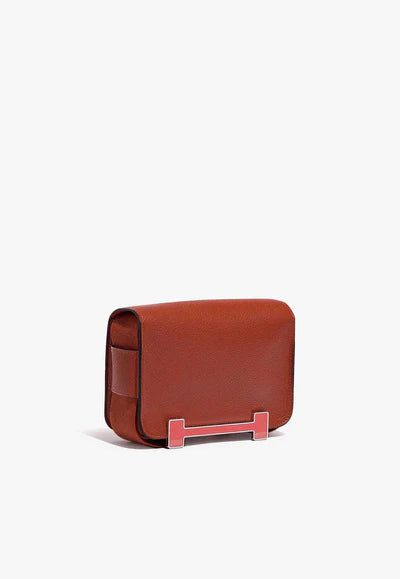 Hermès Geta Shoulder Bag in Cuivre and Rose Texas Chèvre Mysore with Palladium Hardware bag - Image 3