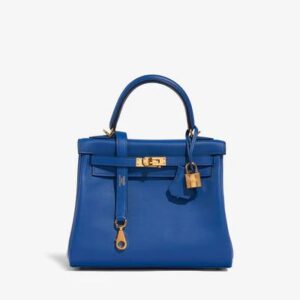 Hermès Kelly 25 in Bleu France Swift Leather with Gold Hardware bag