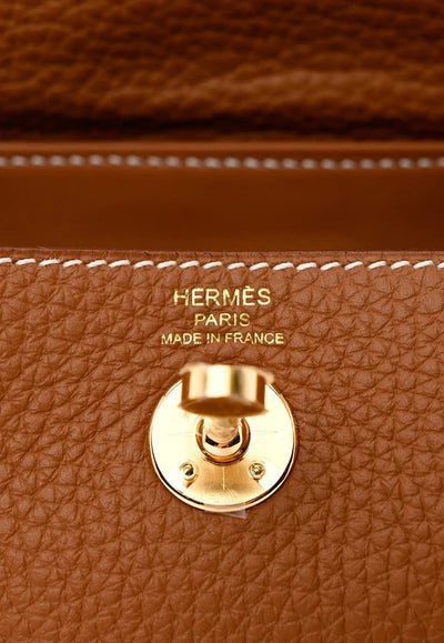 Hermès Mini Lindy 20 in Gold Clemence with Gold Hardware bag - Image 4