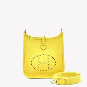 Hermès Mini Evelyne 16 in Lime Taurillon Clemence with Palladium Hardware bag