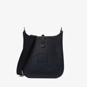Hermès Mini Evelyn in Bleu Nuit Taurillon Clemence with Gold Hardware bag