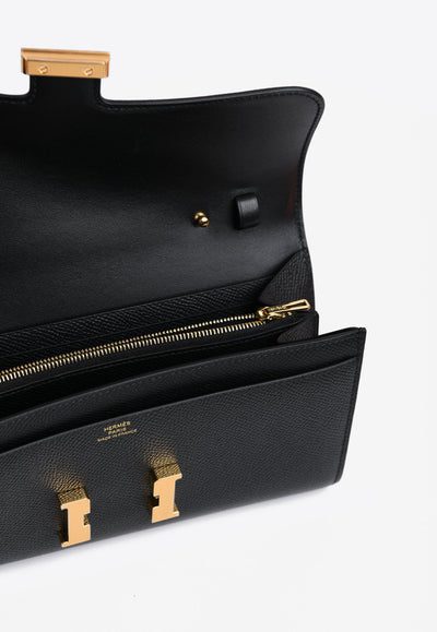 Hermès Constance To Go Wallet in Black Epsom with Gold Hardware bag - Image 5