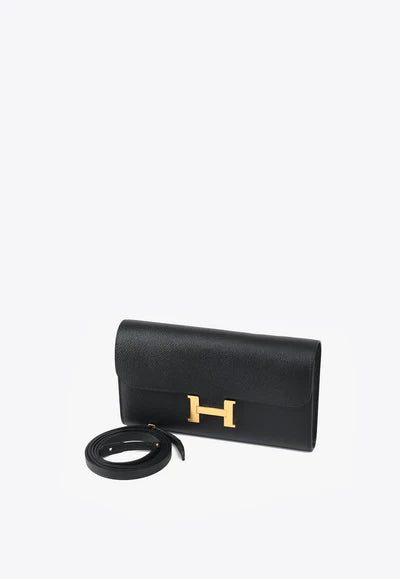 Hermès Constance To Go Wallet in Black Epsom with Gold Hardware bag - Image 6