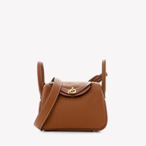 Hermès Mini Lindy 20 in Gold Clemence with Gold Hardware bag