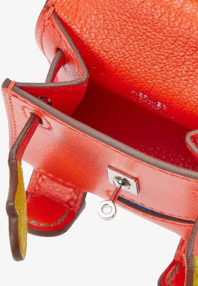 Hermès Kelly Quelle Idole Bag Charm in Capucine, Jaune De Naples, Vert Vertigo and Zanzibar Tadelakt and Chèvre Mysore bag - Image 3