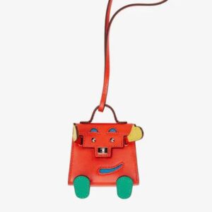 Hermès Kelly Quelle Idole Bag Charm in Capucine, Jaune De Naples, Vert Vertigo and Zanzibar Tadelakt and Chèvre Mysore bag