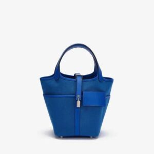 Hermès Picotin Cargo 18 in Bleu Royal Toile and Bleu Egee Swift with Palladium Hardware bag