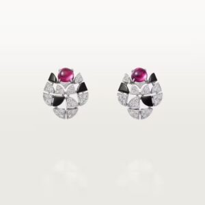 Cartier Beautés du Monde stud earrings, rubellite, paved
