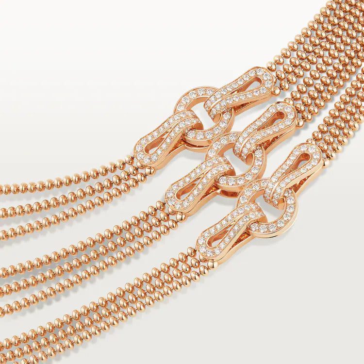 Cartier Agrafe necklace, medium model, half-paved - Image 3