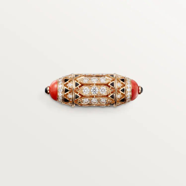 Cartier Géometrie & Contrastes ring, coral, paved - Image 2
