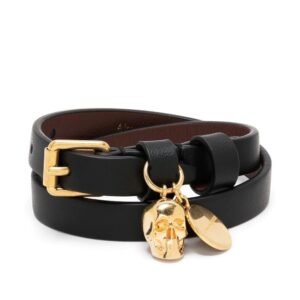 Alexander McQueen  double-wrap skull-charm bracelet