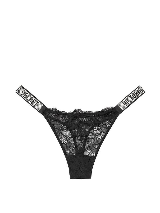 Victoria's Secret Bombshell Shine Strap Lace Thong Panty - Image 3