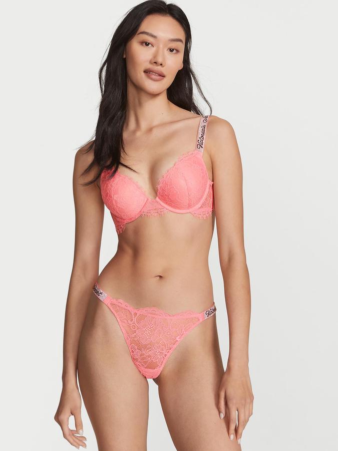 Victoria's Secret Shine Strap Lace Thong Panty - Image 3