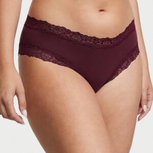 Victoria's Secret  Lace-Waist Cotton Cheeky Panty