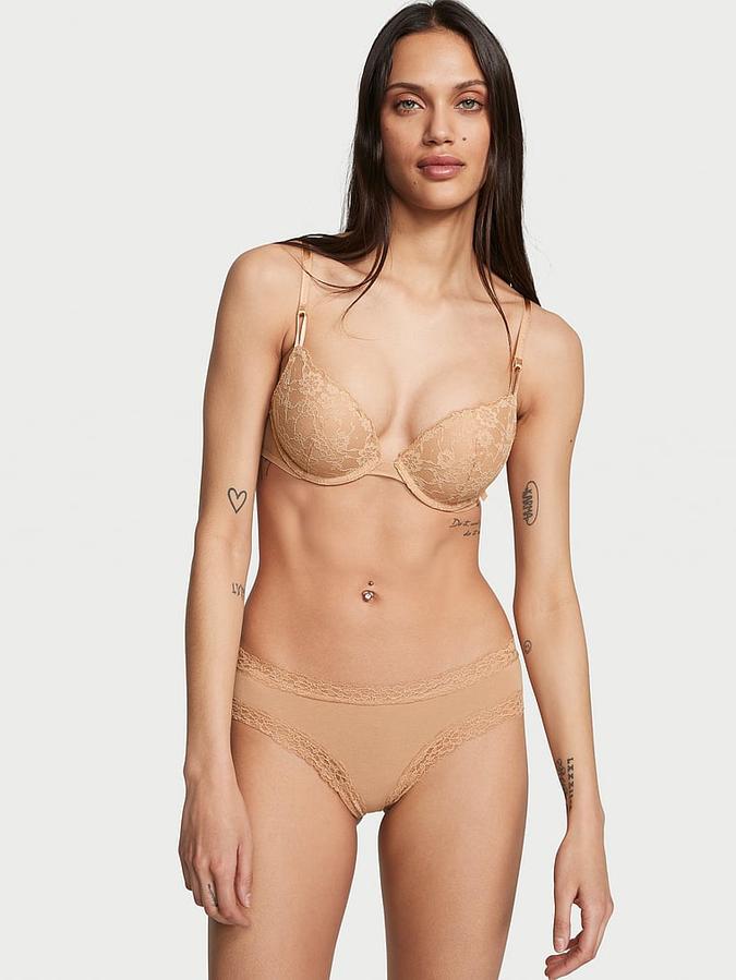 Victoria's Secret Lace-Waist Cotton Cheeky Panty
