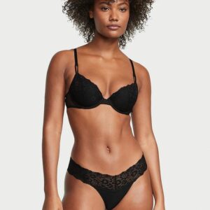 Victoria's Secret Lace-Waist Cotton Thong Panty