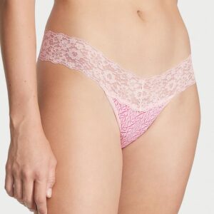 Victoria's Secret Lace-Waist Cotton Thong Panty