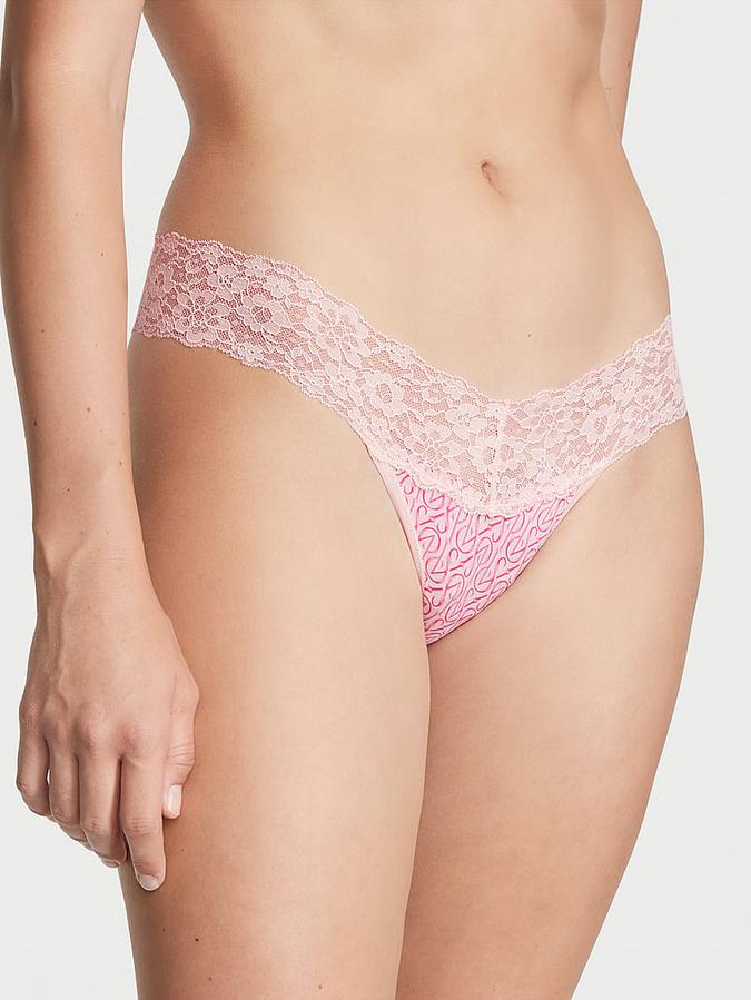 Victoria's Secret Lace-Waist Cotton Thong Panty