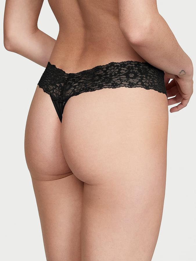 Victoria's Secret Lace-Waist Cotton Thong Panty - Image 2