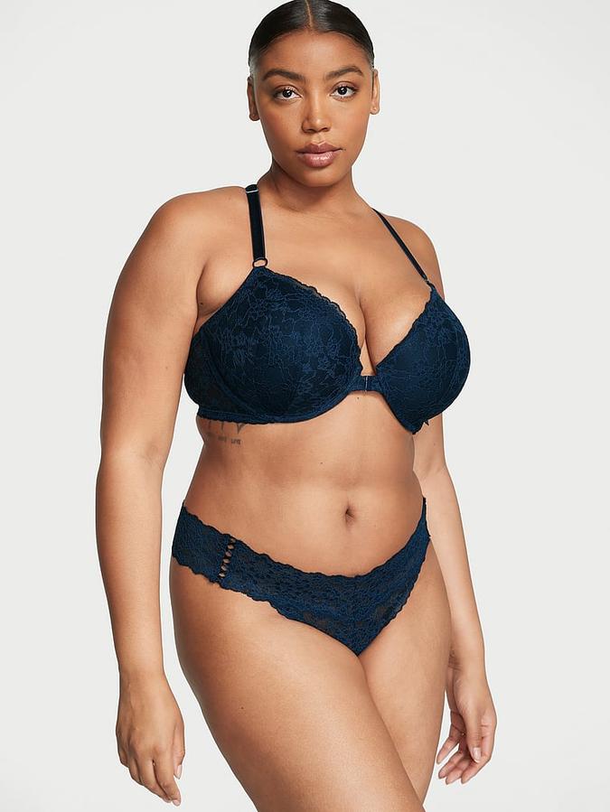 Victoria's Secret Posey Lace Side Lace-Up Thong Panty