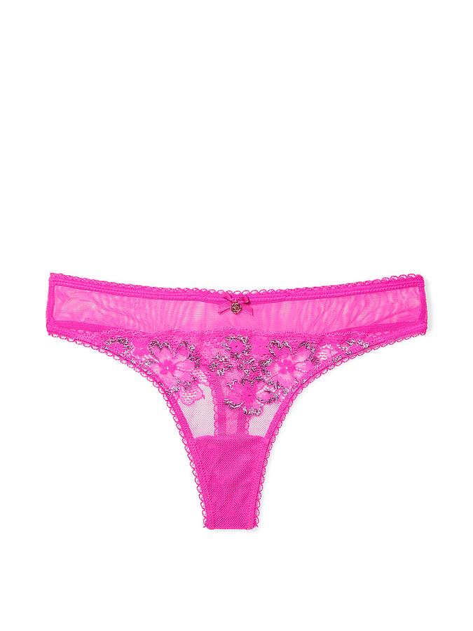 Victoria's Secret Shimmer Lace-Front Thong Panty - Image 3
