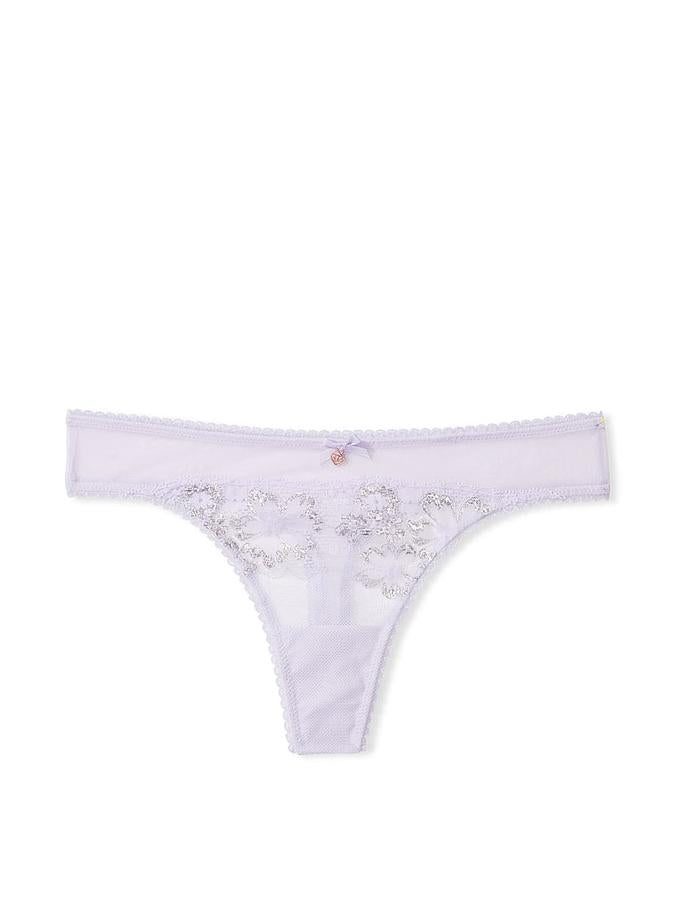 Victoria's Secret Shimmer Lace-Front Thong Panty - Image 3