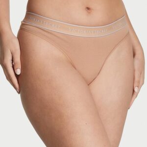 Victoria's Secret  Logo Cotton Thong Panty