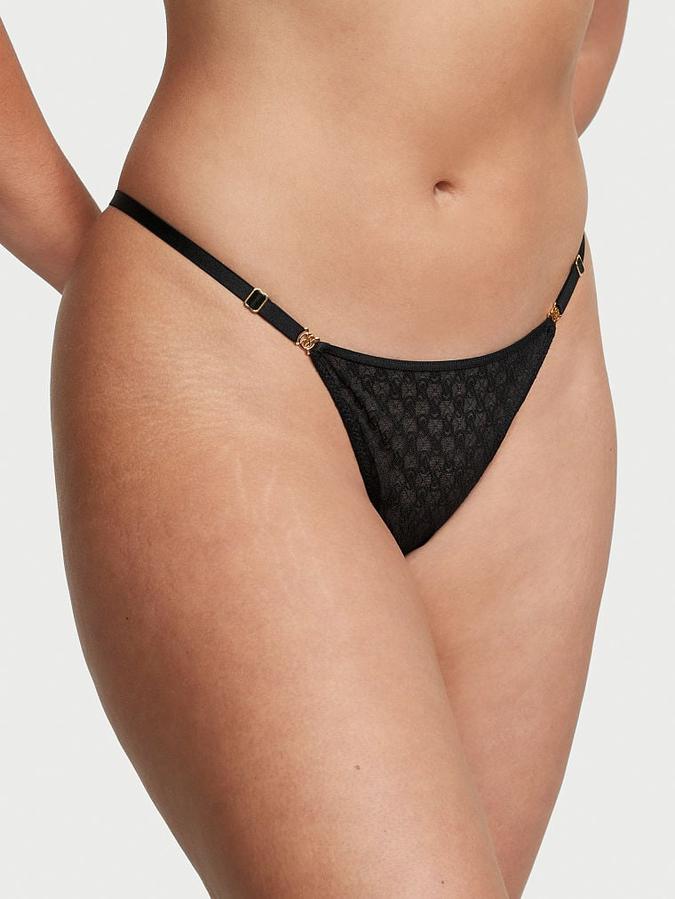 Victoria's Secret Icon by Victoria's Secret Lace Adjustable String Thong Panty .