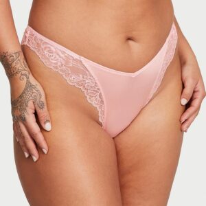 Victoria's Secret Lace-Trim High-Leg Thong Panty
