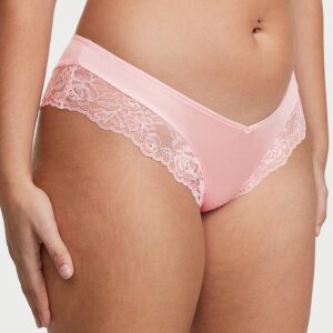 Victoria's Secret Rose Lace-Trim High-Leg Cheeky Panty