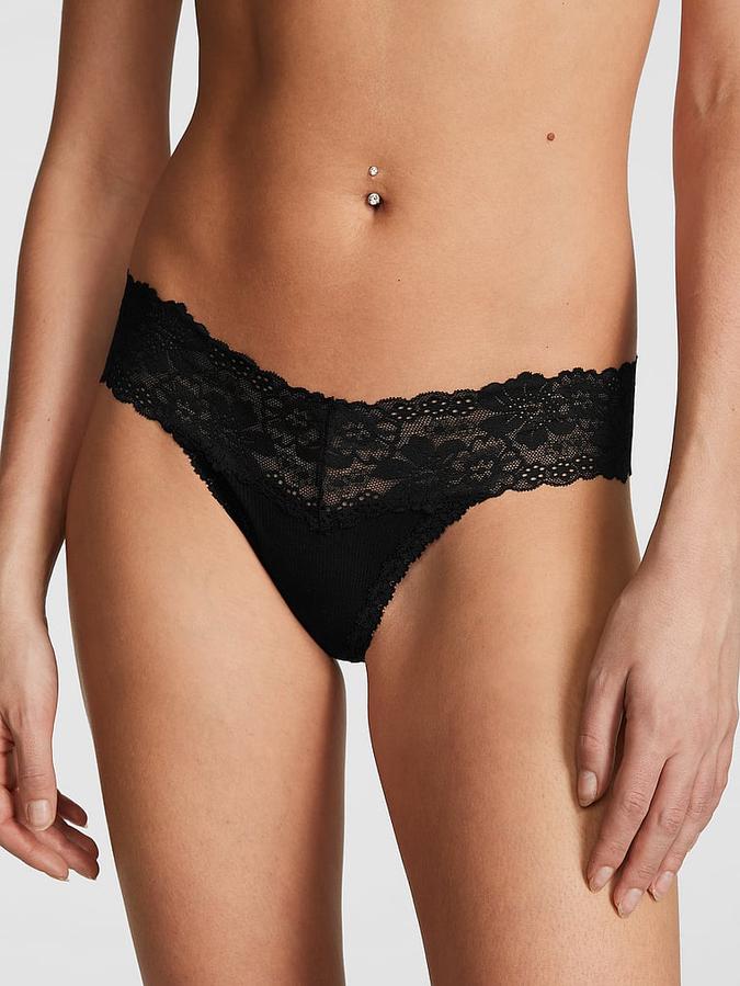 Victoria's Secret Wink Lace-Trim Thong Panty