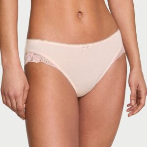 Victoria's Secret Stretch Cotton Lace-Trim Bikini Panty