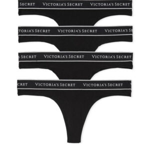 Victoria's Secret Logo Cotton Thong Panty Pack