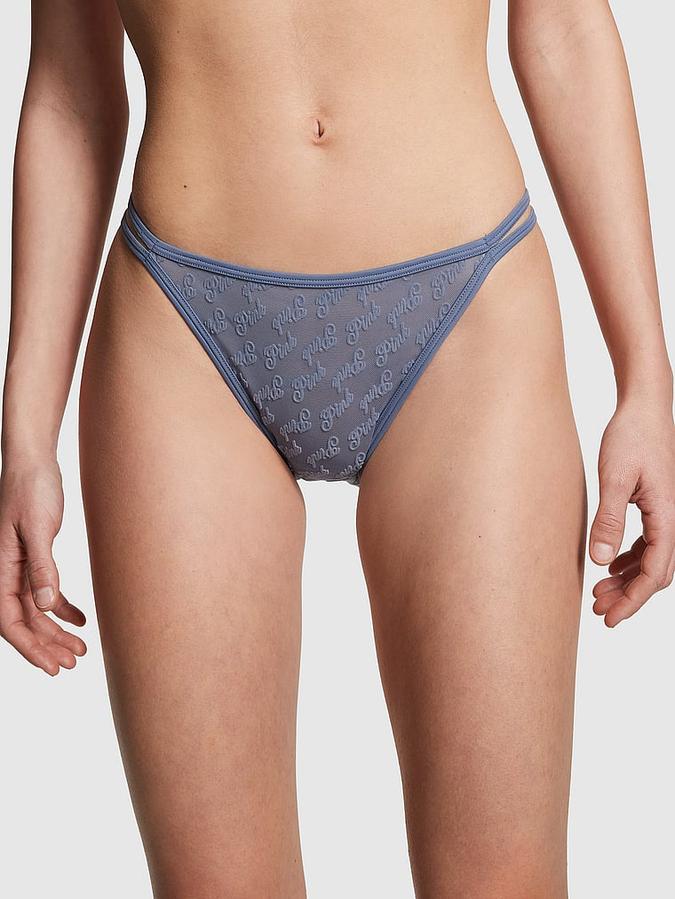 Victoria's Secret Logo Mesh Strappy Cheeky Panty