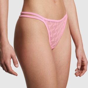 Victoria's Secret Logo Mesh Strappy Thong Panty