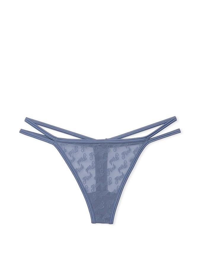 Victoria's Secret Logo Mesh Strappy Thong Panty - Image 3