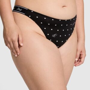 Victoria's Secret Logo Cotton High-Leg Thong Panty