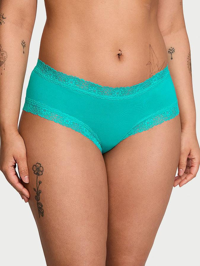 Victoria's Secret Lace-Waist Cotton Cheeky Panty
